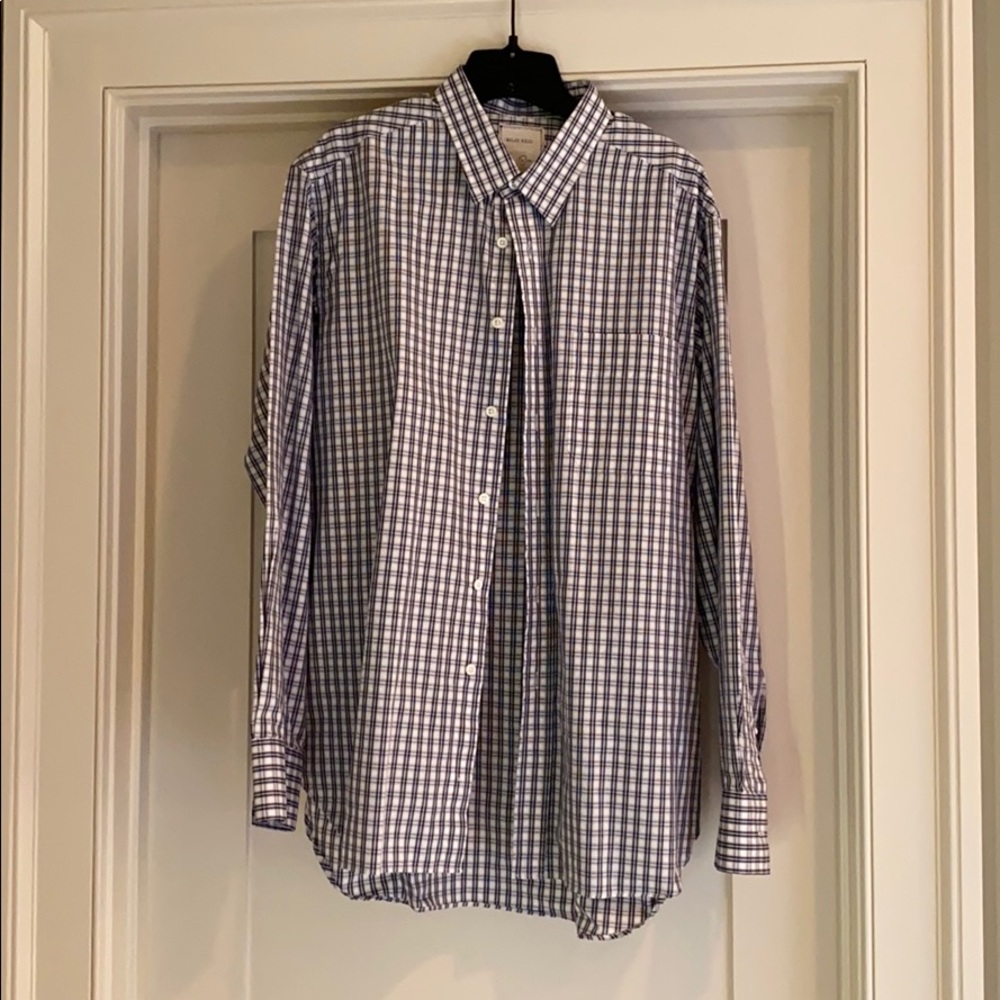 Billy Reid XL Blue Plaid Button Down